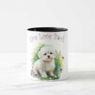 Mug Maman Chien Bichon Floral
