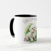 Mug Maman Chien Bichon Floral (Devant gauche)