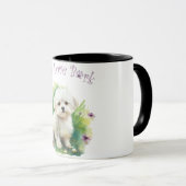Mug Maman Chien Bichon Floral (Devant droit)
