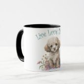 Mug Maman Chien Caniche Floral (Devant gauche)