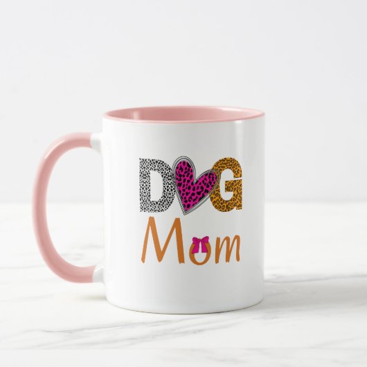 Mug Maman Chien Impression Léopard/Cadeau Tendance pou (Gauche)