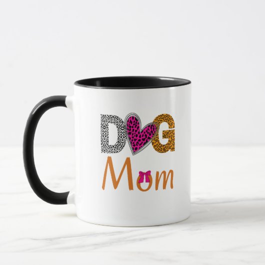 Mug Maman Chien Impression Léopard/Cadeau Tendance pou (Gauche)