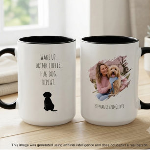 Mug Maman Chien Réveille-Toi Bois du Café Répète