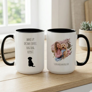 Mug Maman Chien Réveille-Toi Bois du Café Répète