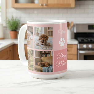 Mug Maman Chien Rose Empreinte de Patte Huit Photos Pe