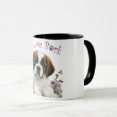 Mug Maman Chien St-Bernard Floral (Devant droit)
