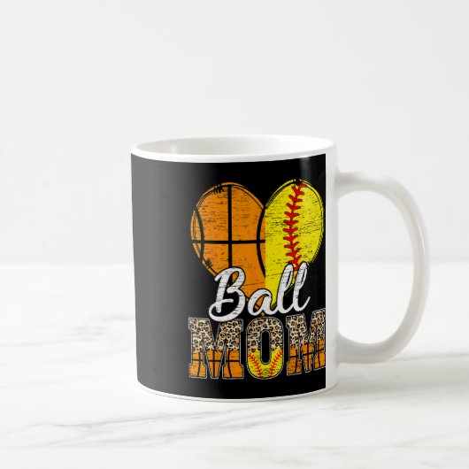 Mug Maman Coeur de basket-ball Mama Leopard Mère (Droite)