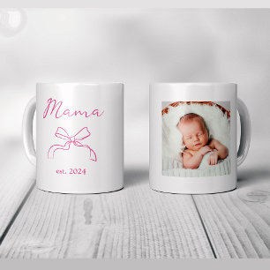 Mug Maman   Coquette Pink Bow and Baby's Photo