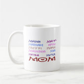Mug Maman dans différentes langues (le jour de mère) (Gauche)
