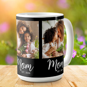 Mug Maman Date de Création 3 Photo Écriture Blanche su