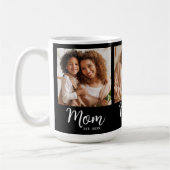 Mug Maman Date de Création 3 Photo Écriture Blanche su (Gauche)