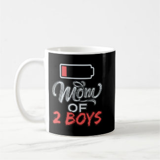 Mug Maman de 2 Garçons Drôle Momie Faible Batterie