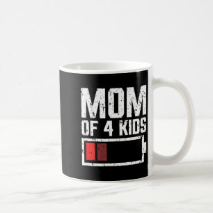 Mug Maman de 4 enfants batterie faible maman de 4 enfa