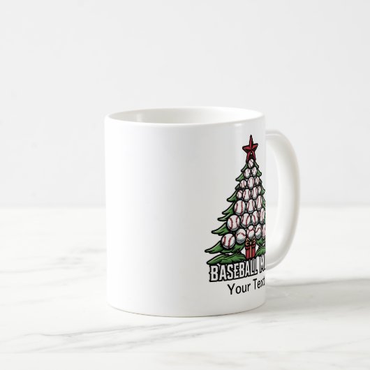 Mug Maman de baseball pour Noël (Devant droit)