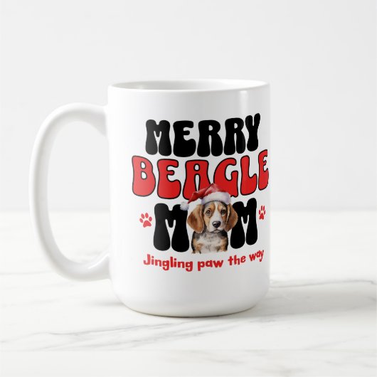 Mug Maman de Beagle pour les Fêtes (Gauche)