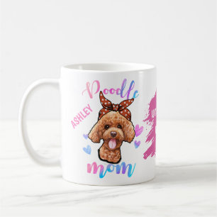 Mug Maman de Caniche Aquarelle Maman de Chien