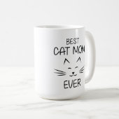 Mug Maman de chat adorable illustration de typographie (Devant droit)