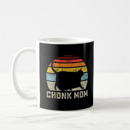 Mug Maman de chat Chonk Échelle Mème Drôle Style Rétro (Gauche)