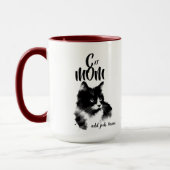 Mug Maman de chat noir Ajouter Photo &/ou Nom (Gauche)