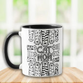 Mug Maman de chat noir et blanc avec pattes de chat