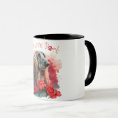 Mug Maman de chien de chien afghan floral (Devant droit)