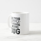 Mug Maman de chien fière dessin vectoriel gravure vint (Devant gauche)
