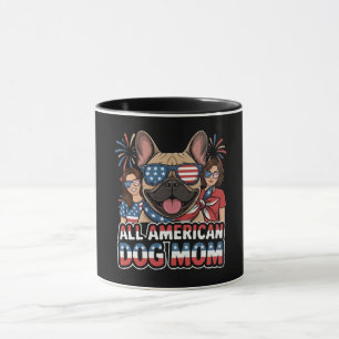 Mug Maman de chien française patriote tout américain.
