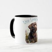 Mug Maman de chien labrador chocolat floral (Devant gauche)