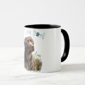 Mug Maman de chien labrador chocolat floral (Devant droit)