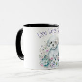 Mug Maman de chien maltais Floral (Devant gauche)