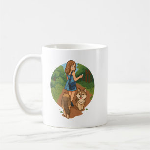 Mug Maman de chien mignonne promenant des chiots sur u