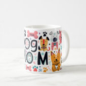 Mug Maman de chien moderne orange et rose (Devant droit)