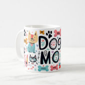 Mug Maman de chien moderne orange et rose (Devant gauche)