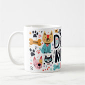 Mug Maman de chien moderne orange et rose (Gauche)
