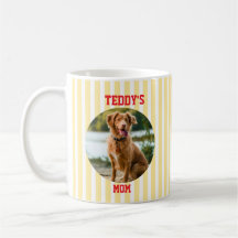 Maman de chien personnalisée rayée jaune