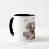 Mug Maman de chien Weimaraner Floral (Devant gauche)