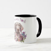 Mug Maman de chien Weimaraner Floral (Devant droit)