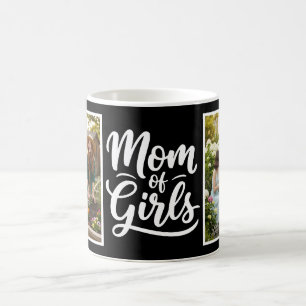 Mug Maman de Filles Écriture Manuscrite 2 Photo Noir e