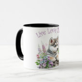 Mug Maman de Husky aux fleurs (Devant gauche)