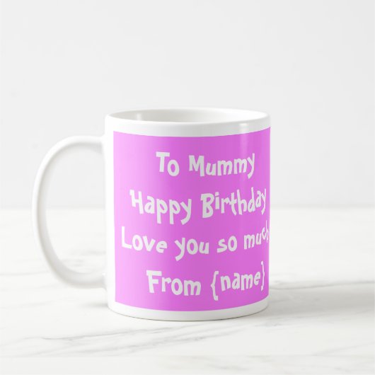 Mug Maman de joyeux anniversaire/tasse photo de maman (Gauche)