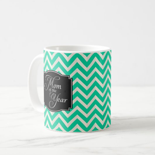 Mug Maman de l'année Chevron Stripes (Devant gauche)