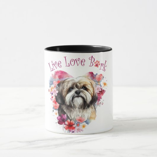 Mug Maman de Lhasa Apso Fleurie (Centre)