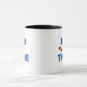 Mug Maman de maillots et cadeaux Twins-Blue Text (Centre)