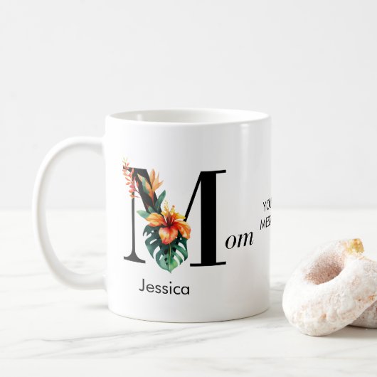 Mug Maman de monographie botanique personnalisée (Avec donut)