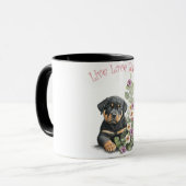 Mug Maman de Rottweiler Fleurie (Devant gauche)