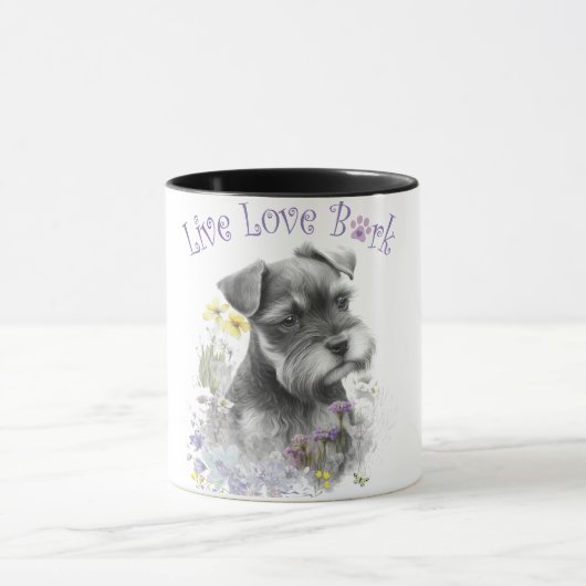 Mug Maman de Schnauzer Fleurs (Centre)