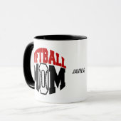 Mug Maman de softball rouge personnalisée (Devant gauche)