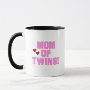 Mug Maman de T-shirts et cadeaux Twins-Pink
