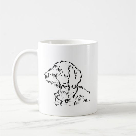 Mug Maman de Teckel à Poil Dur Café (Gauche)