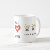 Mug Maman De Triplets Cadeau, Nous Vous Aimons, Person (Devant droit)